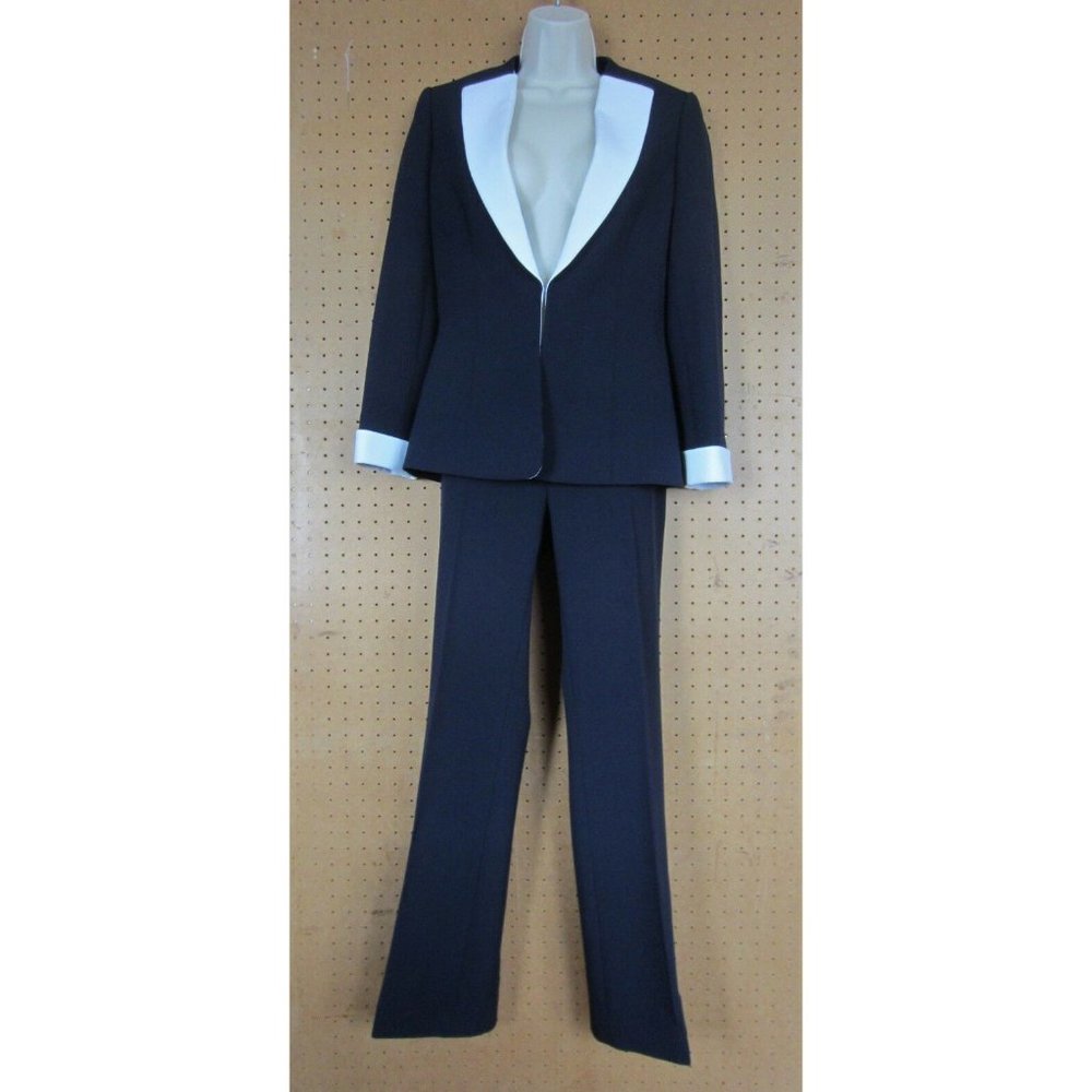 Tahari Women's Pantsuit Navy/White, size 2 - Picture 2 of 11